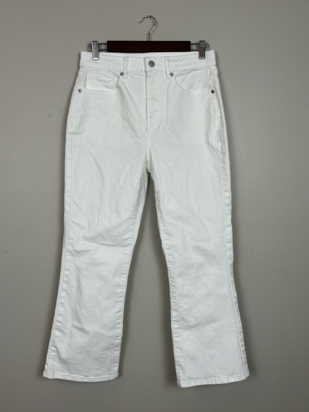Loft Jeans Womens 28 White The Kick Crop Stretch High Rise Denim Minimalist